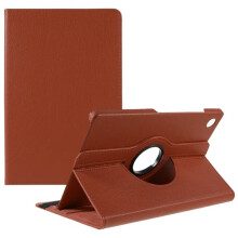 Capa SKALO 360Litchi compatível com Samsung Tab A8 10.5 (2021/2022) - Marrom