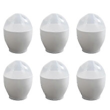 Microwave Egg Steamer Cup Portable Poacher 6 pcs White