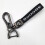 Car-themed leather keychain with silver hardware 1