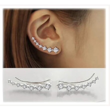 Sterling Silver Crystal Climber Earrings S925