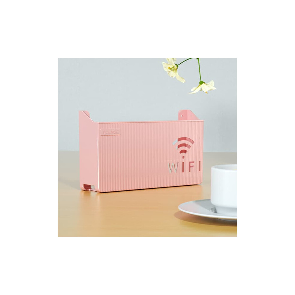 Wireless Wifi Router Shelf Storage Box Abs Wall-Mounted Pink 962029655824