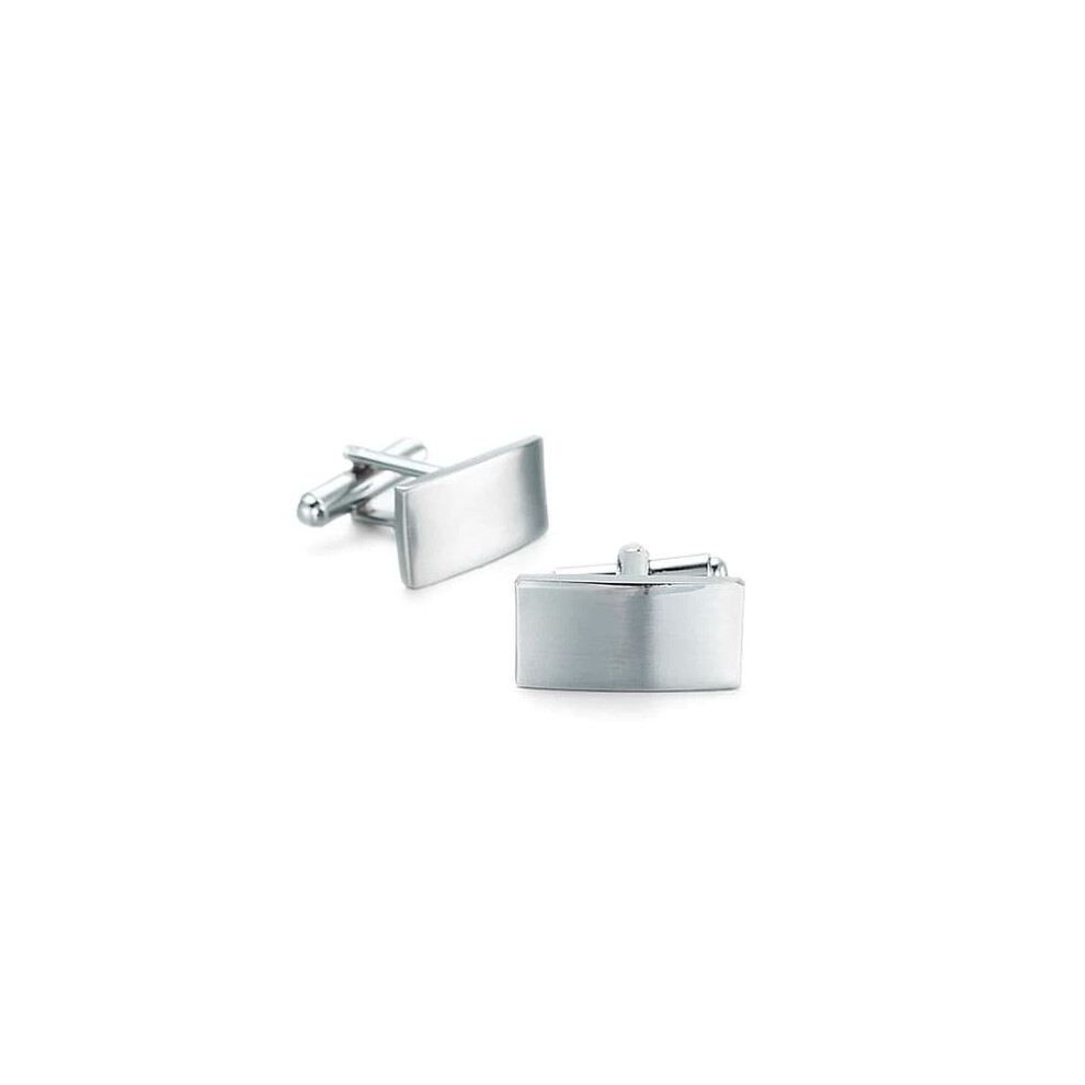 Cufflinks silver rectangular 1 pair