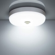 Plafonnier LED Galaxy 12W 1500LM 6500K Blanc froid, étanche IP56, détecteur de mouvement, circulaire, pour escaliers intérieurs/extérieurs