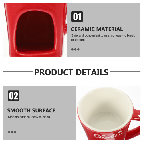 Ceramic cheese warmer with fork 1 set 1