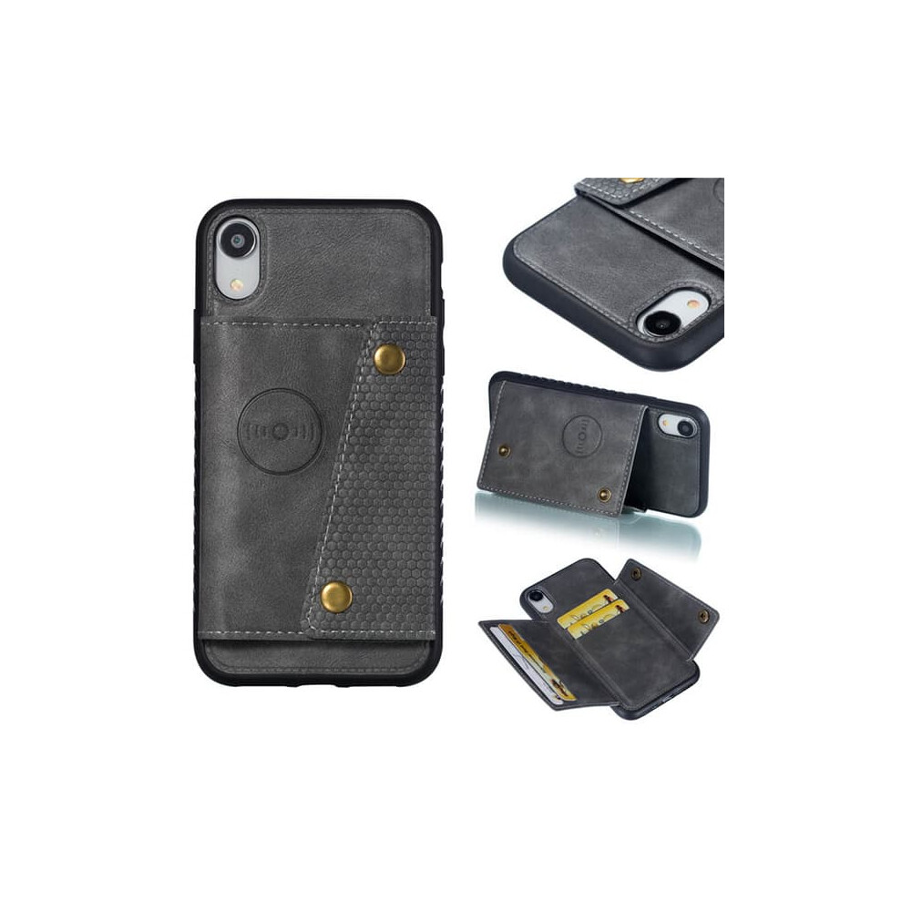 Iphone Xr Retro Protective Case With Card Slot Grey 962029658498