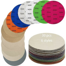 Sandpaper Discs 125mm Grit 2000 to 7000 30 pcs
