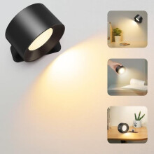 Applique murale d'intérieur, lampe LED rechargeable murale à commande tactile avec port USB-C