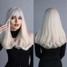 Real Hair Extensions Long Straight Lace Wig Natural Look