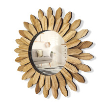 Sunburst Wall Mirror Boho Style 12 Inch Round