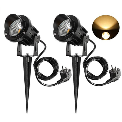 2 προβολείς LED 9W για εξωτερική χρήση, 3000K IP65 Αδιάβροχος περιστρεφόμενος σχεδιασμός
