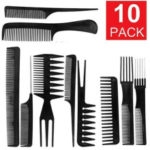 10 kammen in verschillende vormen - Set - Professionele kammenset zwart