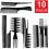 Kit com 10 pentes de formatos diferentes - Conjunto de pentes profissionais pretos 1