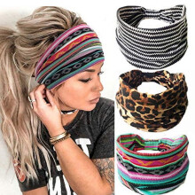 Diademas con estampado de leopardo, cintas para el cabello, turbante elástico, cintas para la cabeza con rayas, cintas para la cabeza para mujeres y