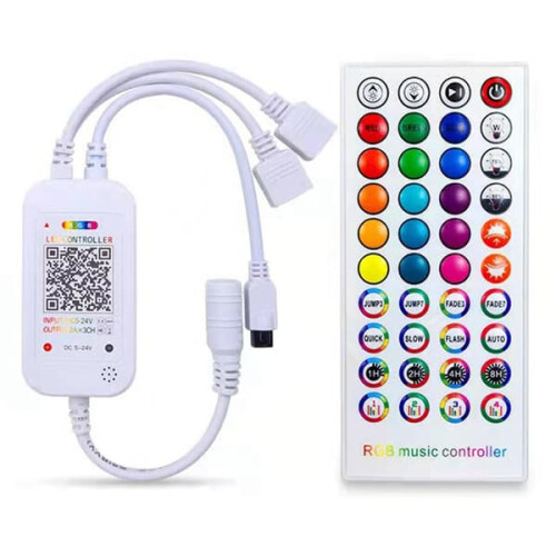 Χειριστήριο LED Bluetooth DC5-24V + Τηλεχειριστήριο APP 40 πλήκτρων και συγχρονισμός