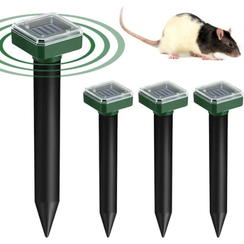 Solar-powered mole repeller 4-pack