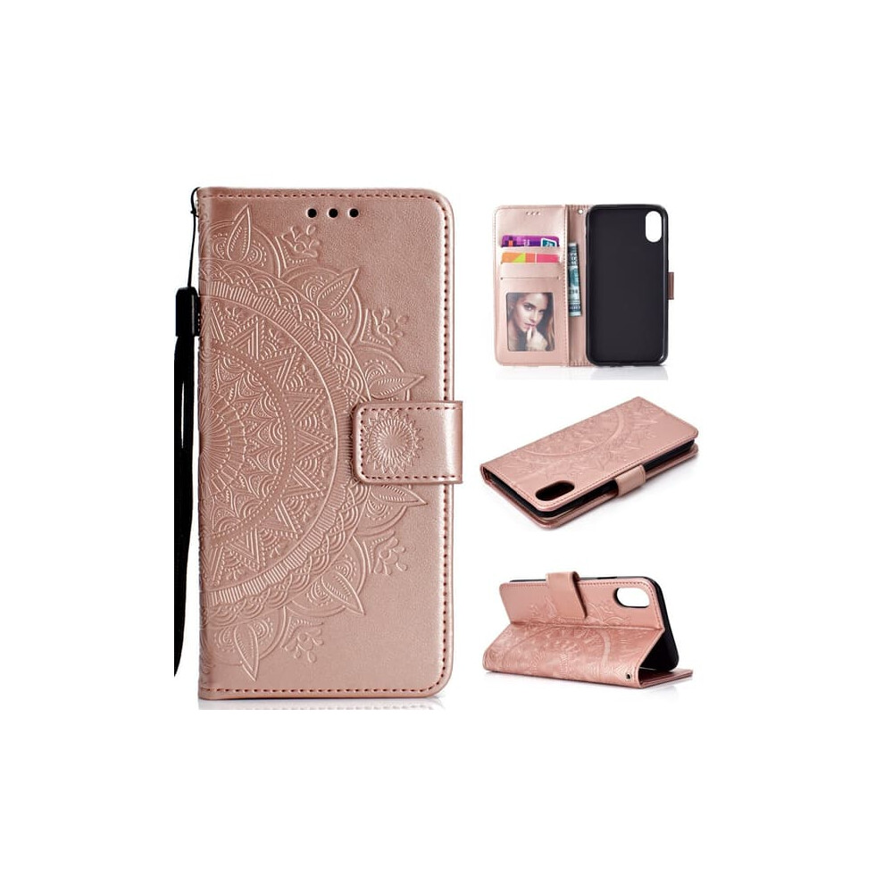 Iphone Xr Mandala Wallet Case Rose Gold 962125297430