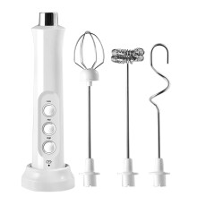 Mousseur à lait portable LSLJS, appareil électrique avec base rechargeable, 3 vitesses USB, 3 fouets en acier inoxydable, compatible avec le café,