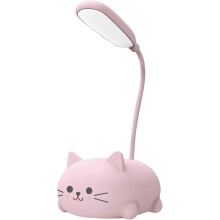 Cat LED Desk Lamp for Kids Pink Flexible USB Rechargeable