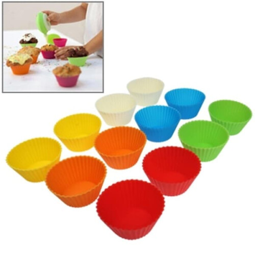 Silicone Muffin Pan Multicolor 12-Pack