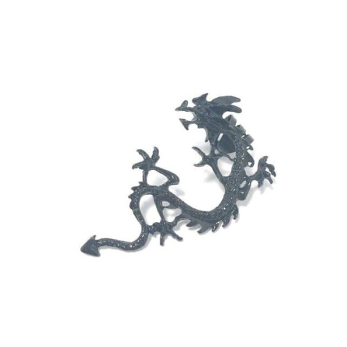 Dragon clip earrings black
