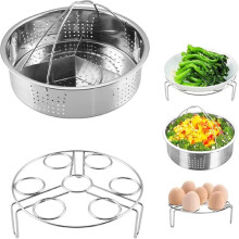 Stainless Steel Steamer Basket Set 3-Piece
