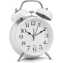 Analog Alarm Clock Extra Loud Retro White Silent