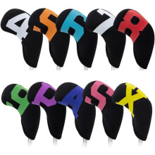 Black golf caps with colorful numbers iron wedge covers 10