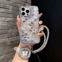 Capa para iPhone compatível com iPhone - Rosa de diamante com pulseira compatível com iPhone 11.