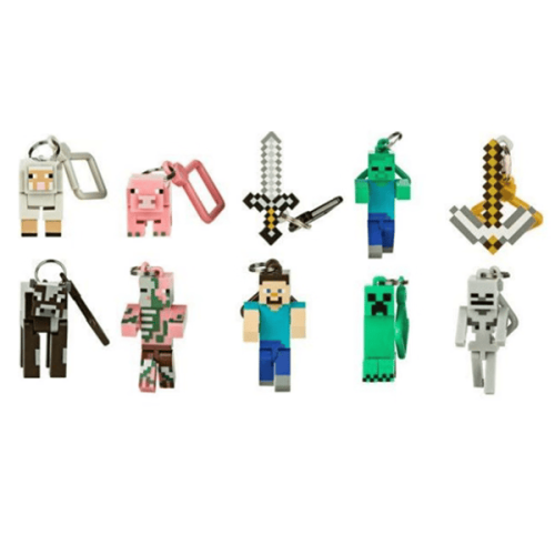Minecraft detachable keychain set 10 pieces