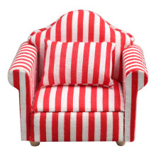 Country-style armchair miniature sofa wooden red stripes