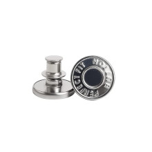 Sew-Free Trouser Buttons Silver Adjustable 1 Pack
