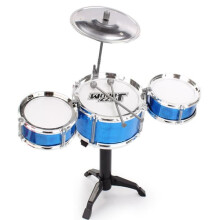 Toddler Drum Set Blue Impact-Resistant 3-Piece