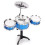Toddler Drum Set Blue Impact-Resistant 3-Piece 1