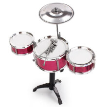 Toddler Drum Set Impact-Resistant Red 3-Piece