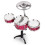 Toddler Drum Set Impact-Resistant Red 3-Piece 1
