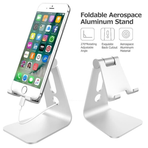 Mobile Desk Holder 270 Adjustable Silver