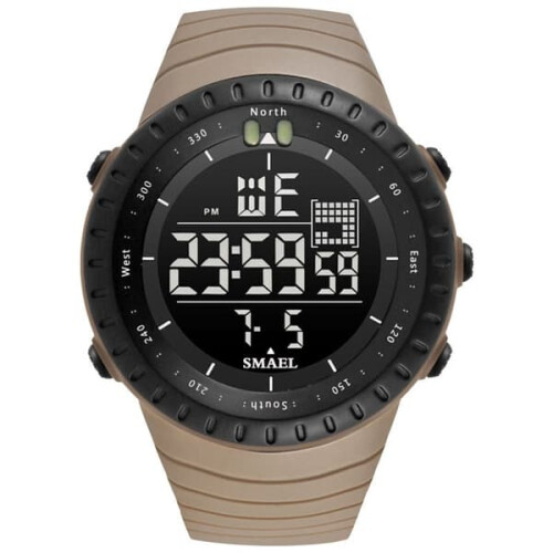 LED digital wristwatch khaki 1 piece