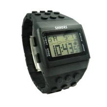 SHHORS women's LED digital watch plastic rainbow design