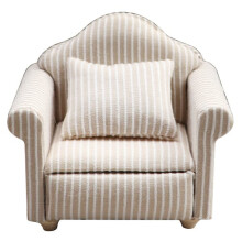 Country-style armchair miniature sofa white stripes