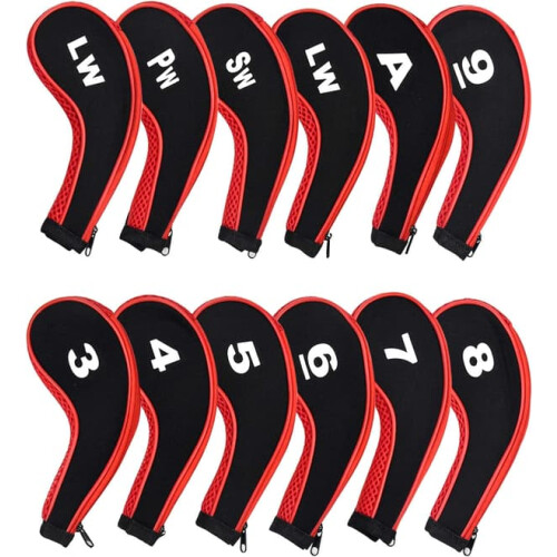 Golf Iron Headcovers Long Neck with Number Print 12 pcs