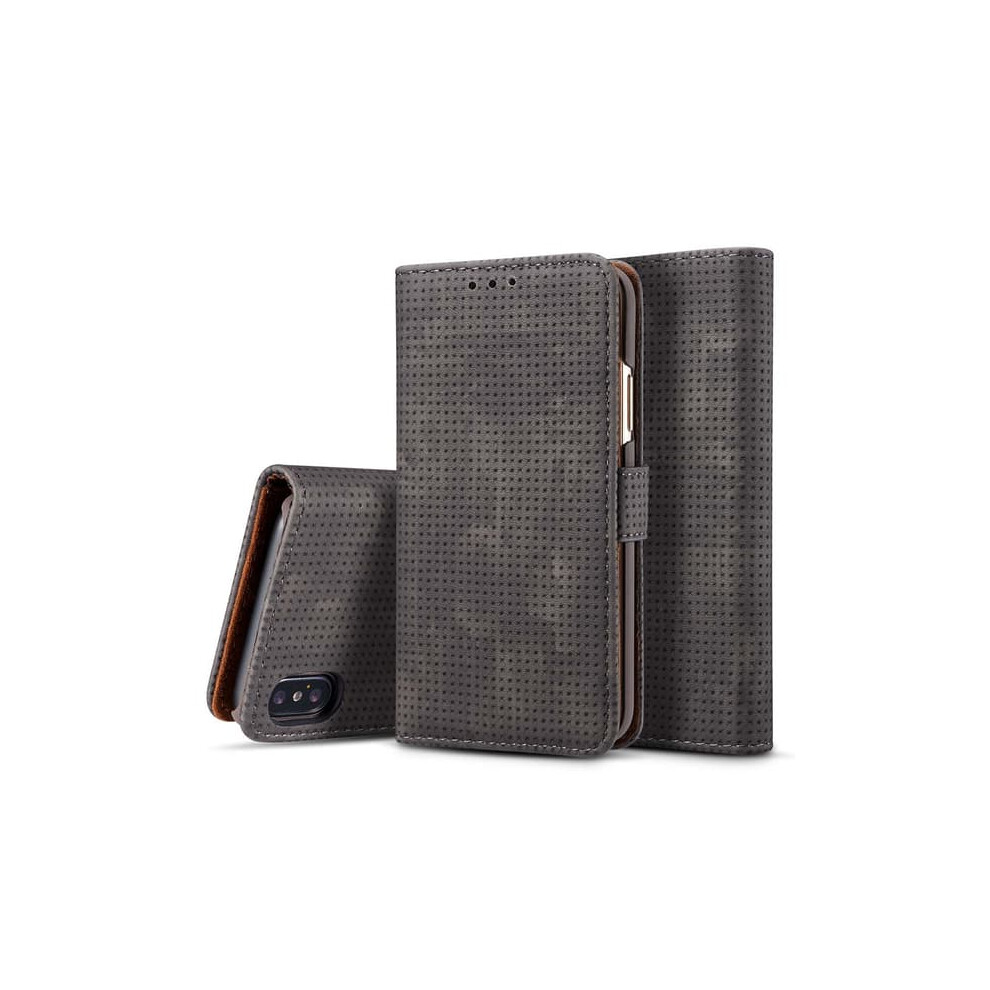 Leman Retro Wallet Case For Iphone Xs Max Grey Black Black,Grey 962029618850