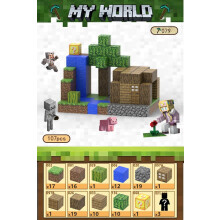 Minecraft building blocks magnetic toys 107 pcs with 3 dolls