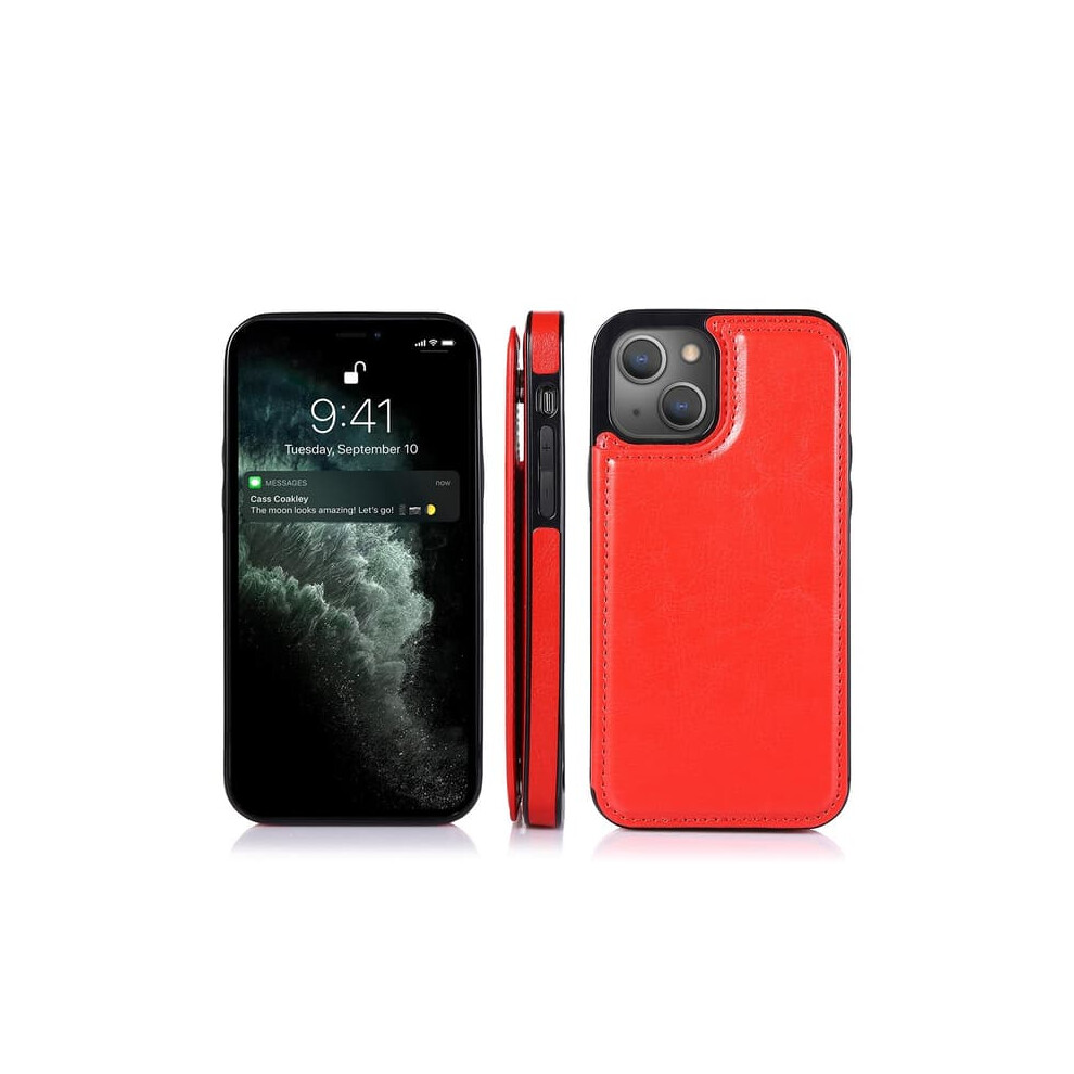 Iphone 14 Plus Smooth Case With Card Slot Red 962029602743