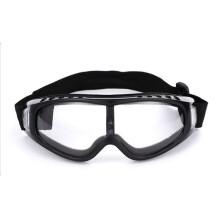 Black ski goggles with clear lens