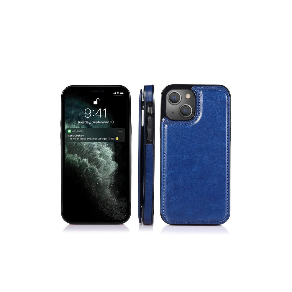 Dark Smooth Iphone 14 Plus Case With Card Slot Blue 962029602705