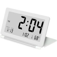 LCD alarm clock white ultra-thin foldable portable 1 piece