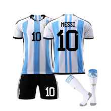 Argentina Football Jerseys Set Size 10 18 3-piece