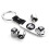 Tesla logo valve caps with key ring silver 1