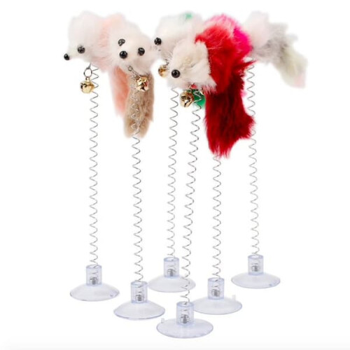 Cat Toy with Spring Mouse and Bell 3pcs