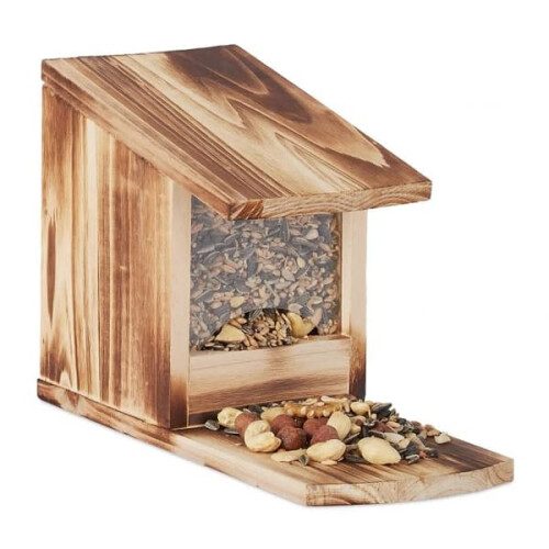 Squirrel feeder for outdoor placement